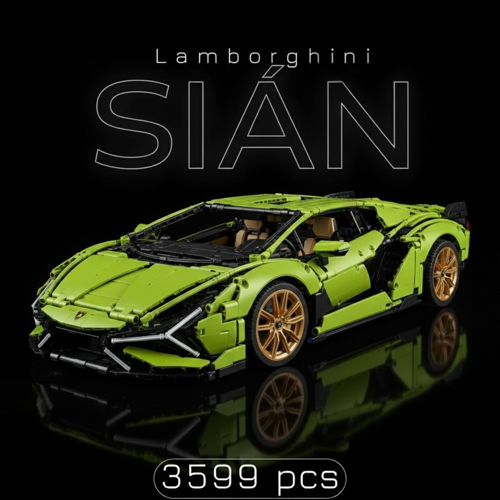 Lamborghini Sián + Quadro de Acrílico (3599 peças LEGO®)