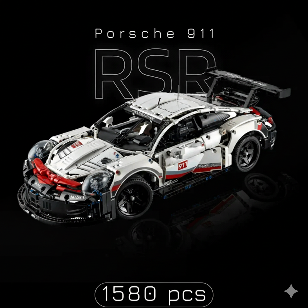 Porsche 911 RSR + Quadro de Acrílico (1580 peças LEGO®)