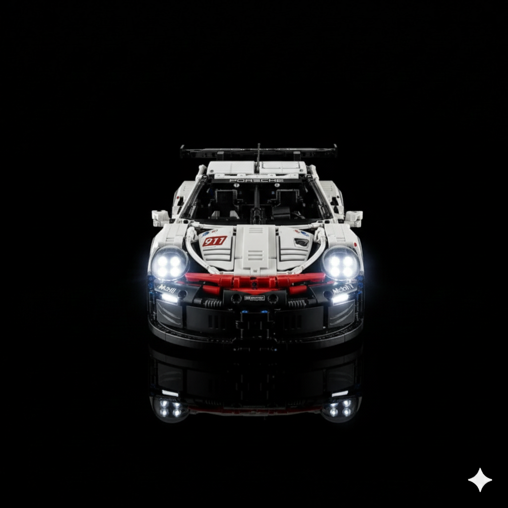Porsche 911 RSR + Quadro de Acrílico (1580 peças LEGO®)