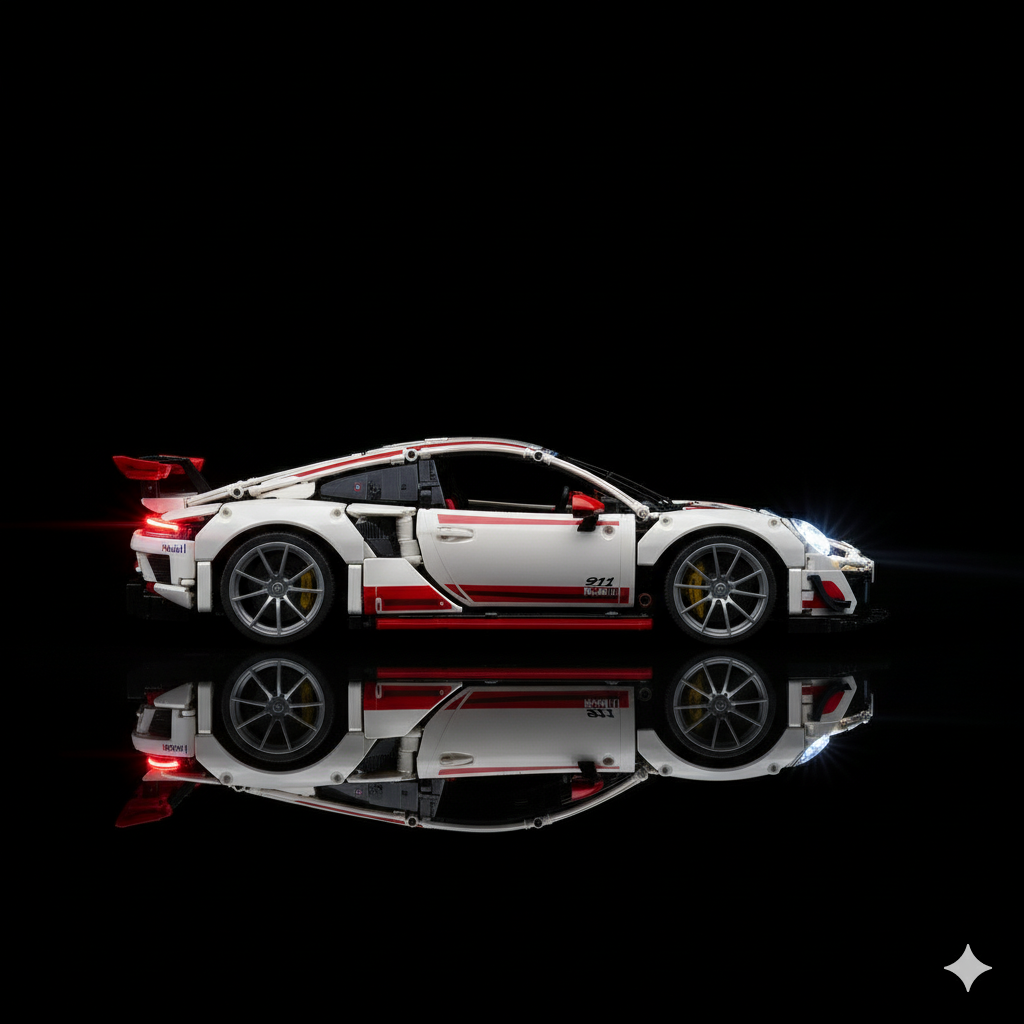 Porsche 911 RSR + Quadro de Acrílico (1580 peças LEGO®)