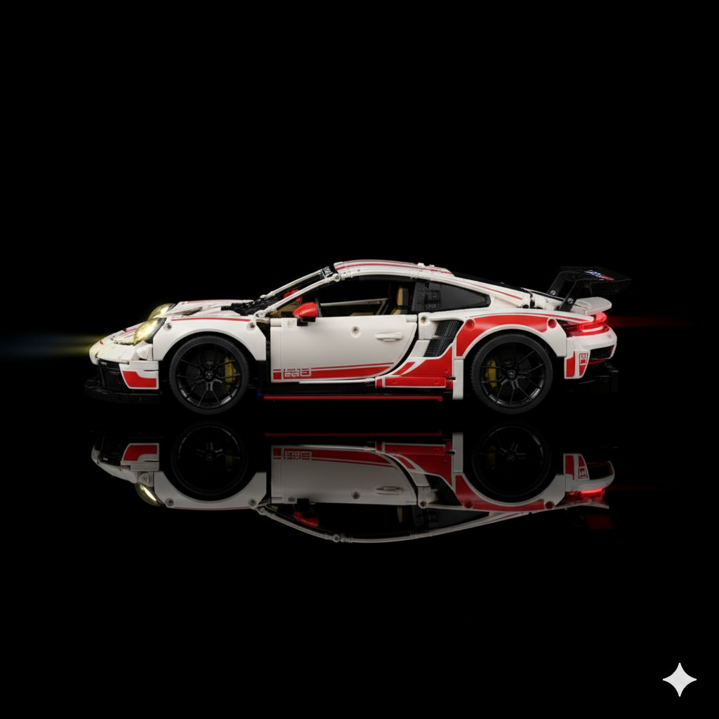Porsche 911 RSR + Quadro de Acrílico (1580 peças LEGO®)