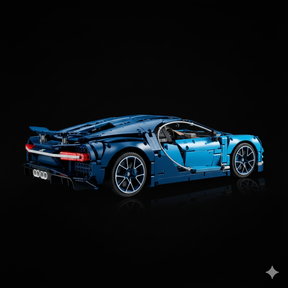 Bugatti Chiron Azul + Quadro de Acrílico (3599 peças LEGO®)