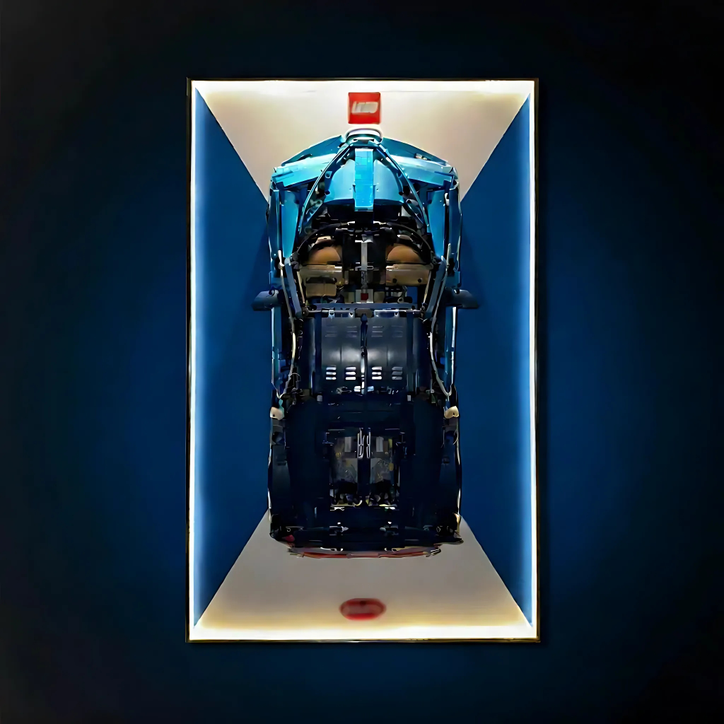 Bugatti Chiron Azul + Quadro de Acrílico (3599 peças LEGO®)