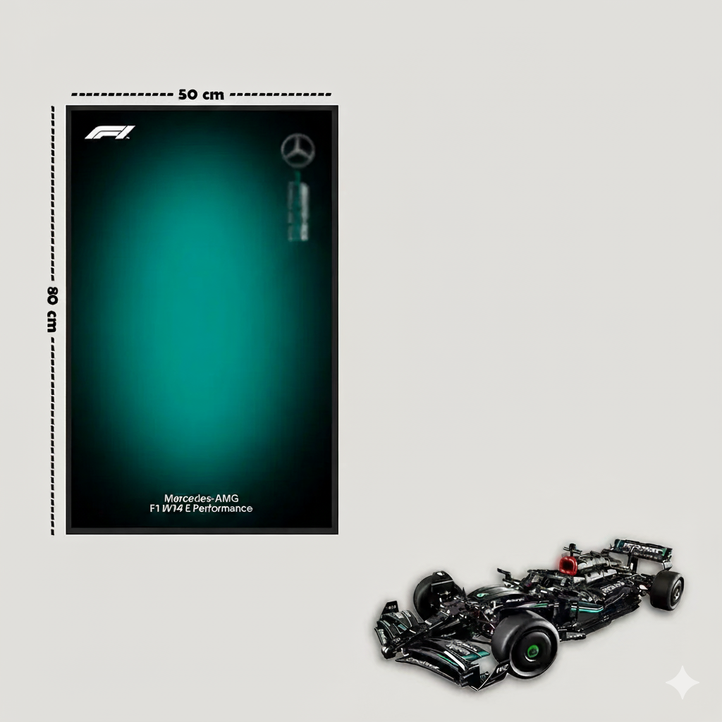 Mercedes-AMG F1 W14 + Quadro de Acrílico ( 1642 peças LEGO® )