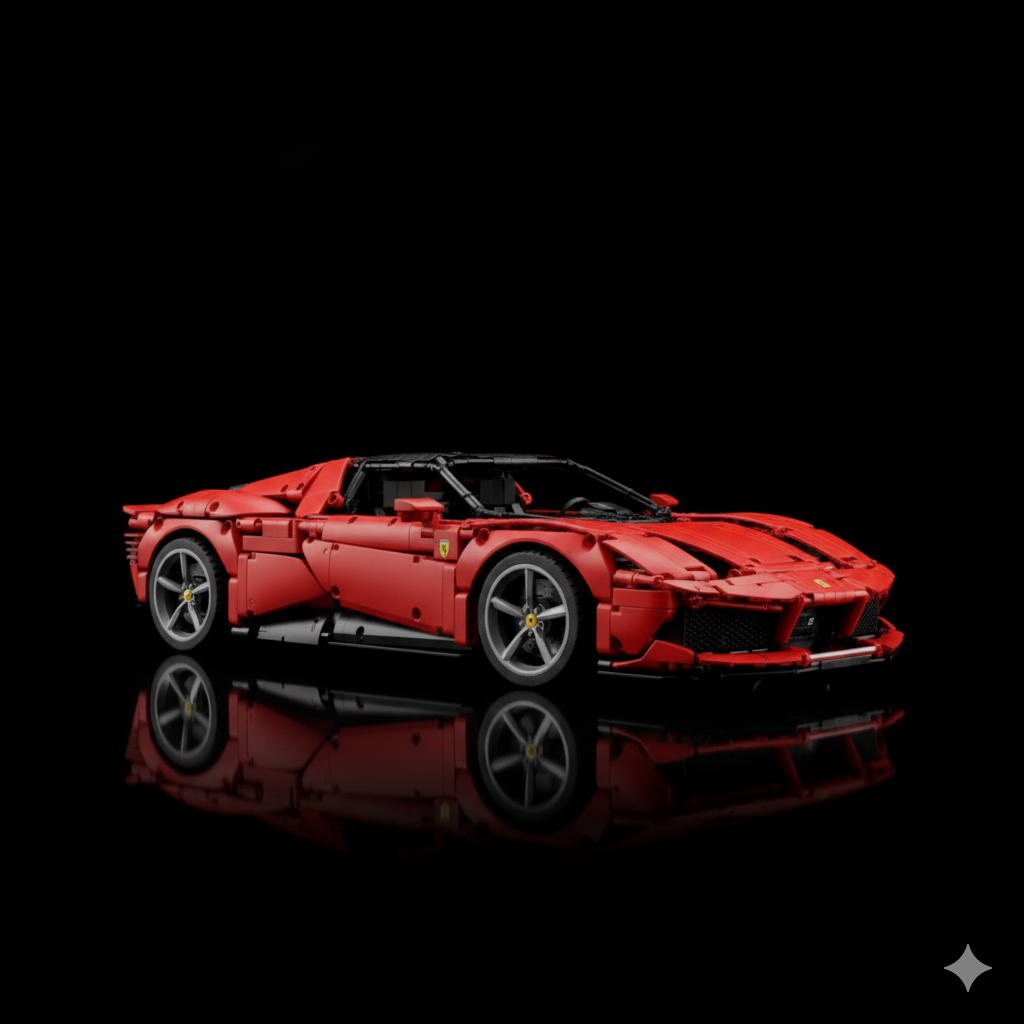 Ferrari Daytona SP3 Vermelha + Quadro de Acrílico (3778 peças  LEGO®)