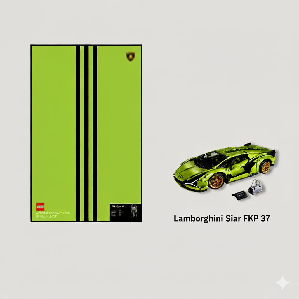 Lamborghini Sián + Quadro de Acrílico (3599 peças  LEGO®)
