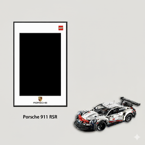 Porsche 911 RSR + Quadro de Acrílico (1580 peças LEGO®)