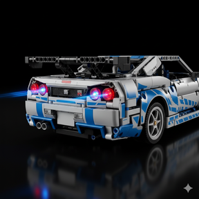 Nissan Skyline GT-R (R34) + Quadro  de Acrílico ( 1580 peças LEGO® )